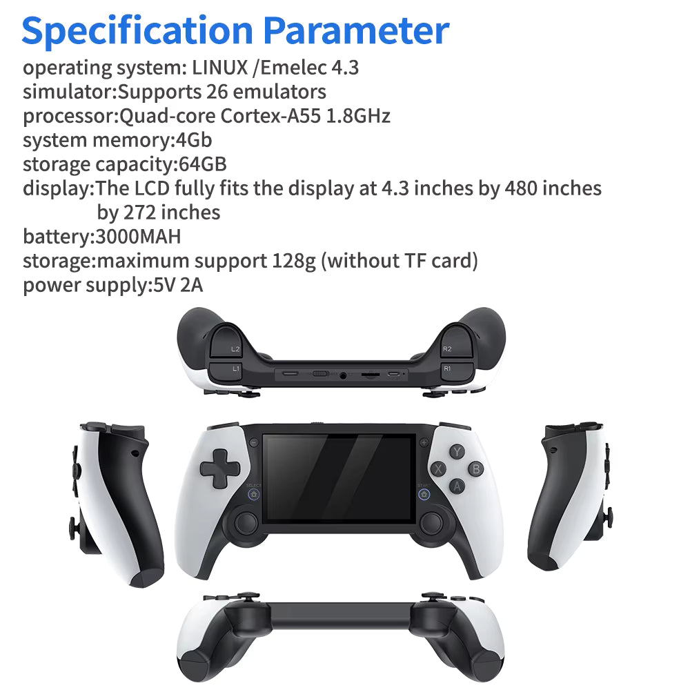 M25 Handheld Game Console Television HDMI-Compatible 4.3 Inch 64G 20000+Games 80 * 272 LCD Screen Handheld HDTV Game Dual Wireless Controller Gift