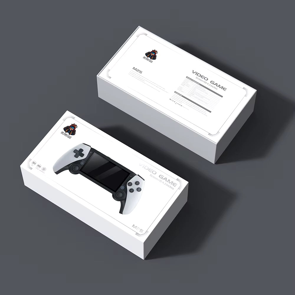 M25 Handheld Game Console Television HDMI-Compatible 4.3 Inch 64G 20000+Games 80 * 272 LCD Screen Handheld HDTV Game Dual Wireless Controller Gift