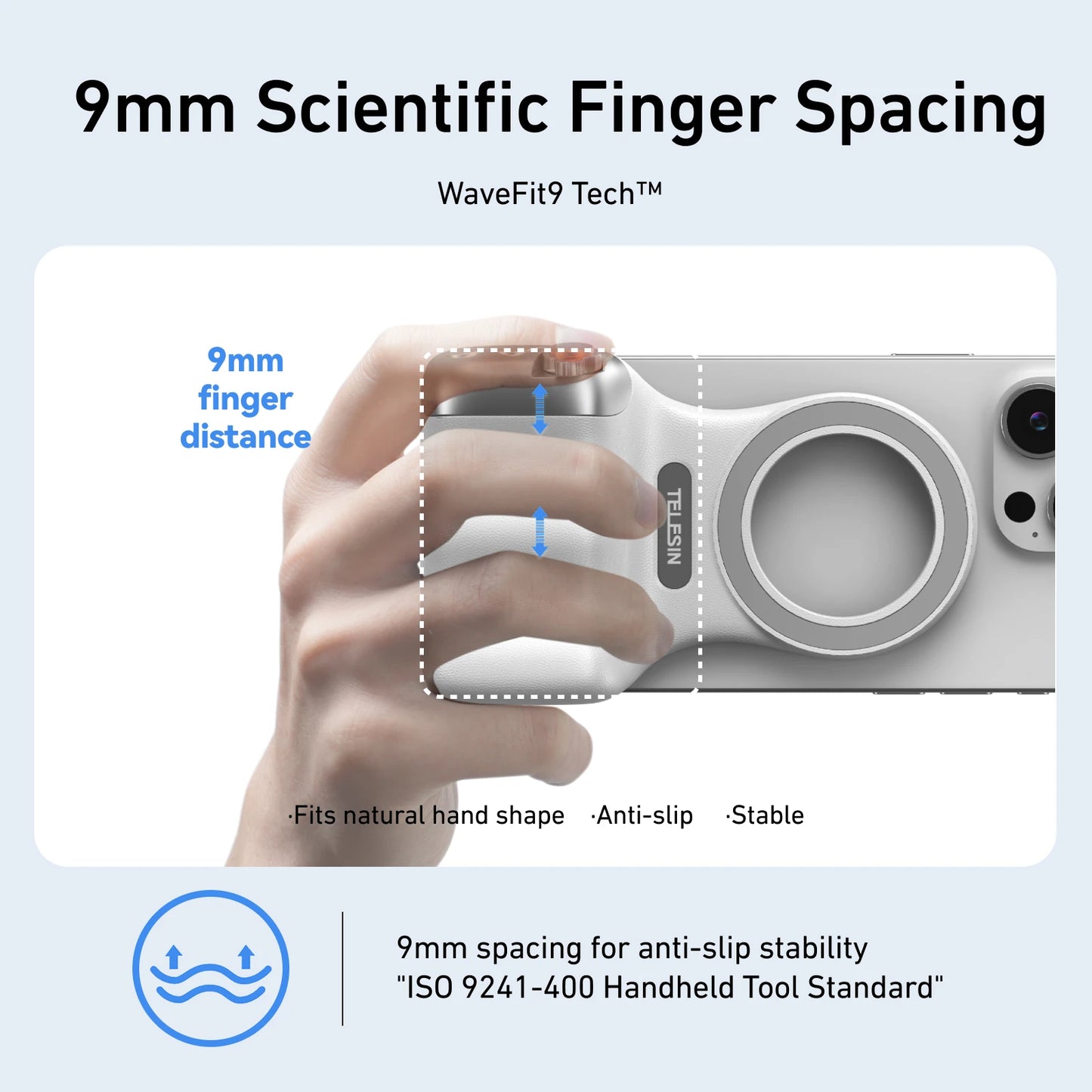 Magnetic 360° LED Phone Photography Grip with MagSafe‑Style Light & Rotating Clamp