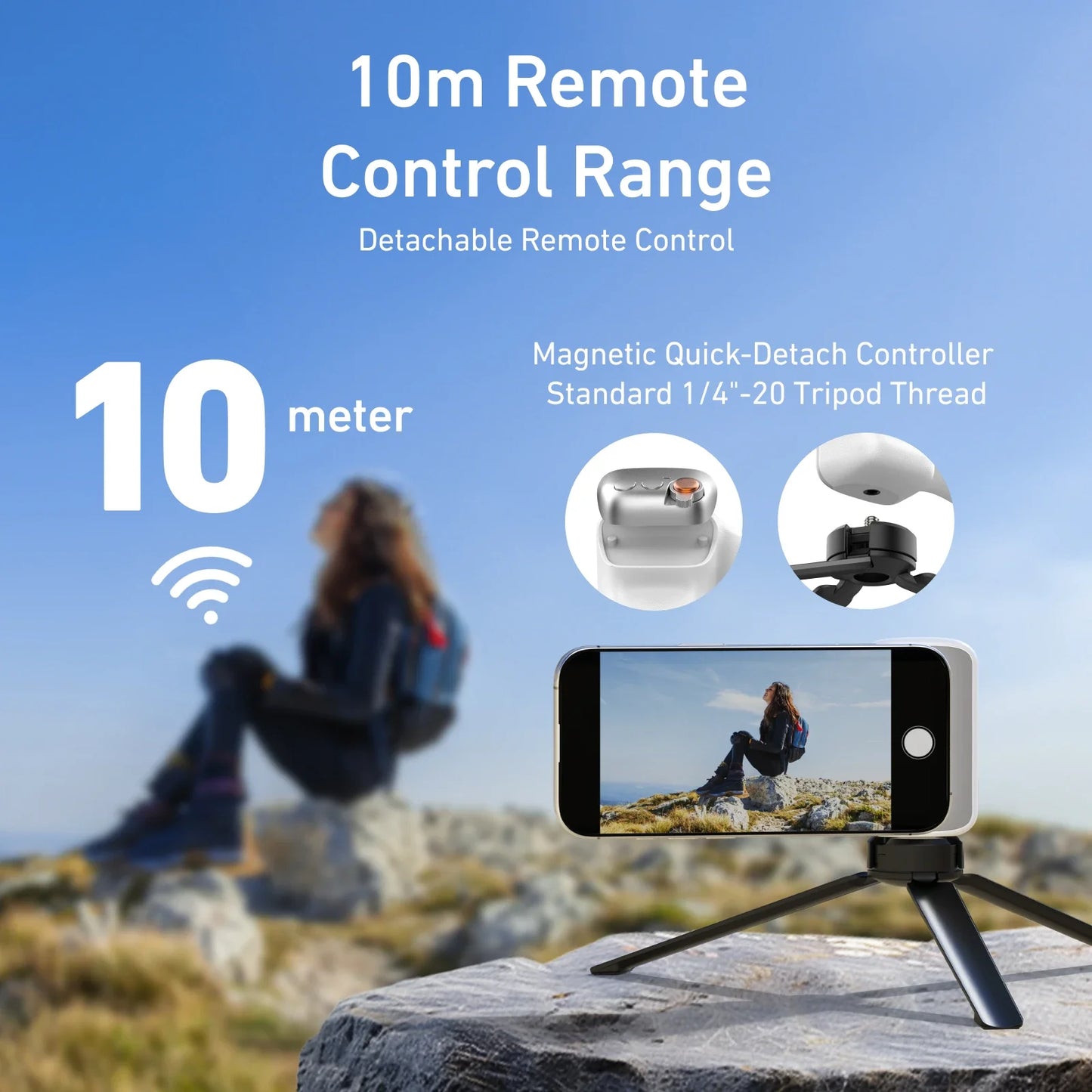 Magnetic 360° LED Phone Photography Grip with MagSafe‑Style Light & Rotating Clamp