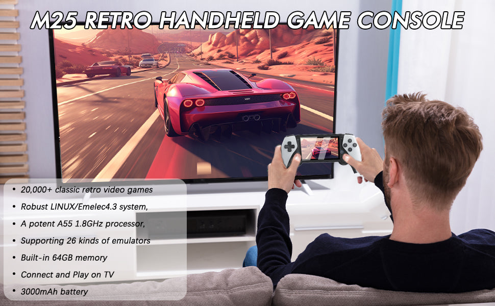 M25 Handheld Game Console | 20,000 Games 4.3Inch Screen | Television Compatible